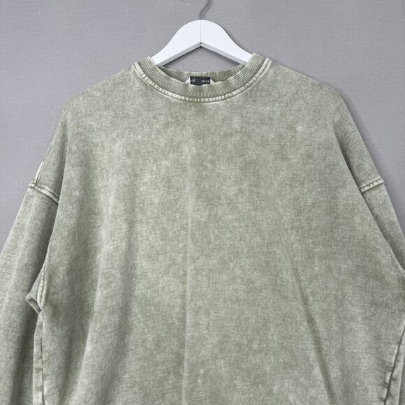 Falling Forward Free People Sweatshirt Womens Medium Green Slouchy Oversized - Picture 3 of 14